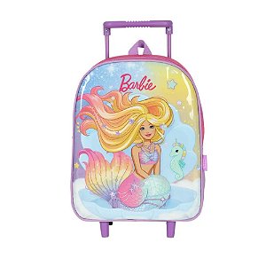 MOCHILA CARRINHO ESCOLAR BARBIE SEREIA ROXA - LUXCEL