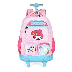MOCHILA CARRINHO AMIGOS HELLO KITTY ROSA - LUXCEL