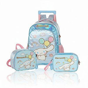 KIT Mochila Carrinho Estojo Box e Lancheira Amigos Hello