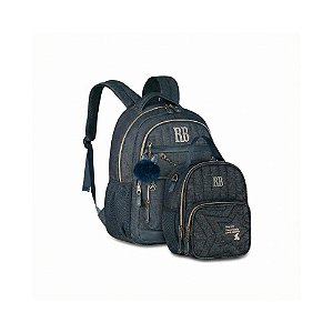 Mochila Costas Rebecca bonbon +Lancheira jeans Denim Vintage