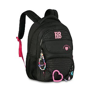 MOCHILA COSTAS HEART BEATS PRETA - REBECCA BONBON