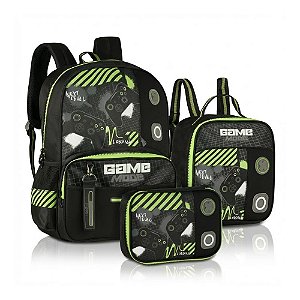 KIT Mochila Costas+ Estojo Box+ Lancheira Game Mode