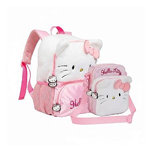 Kit de Passeio Hello Kitty Mochila Costas+ Bolsa Lateral