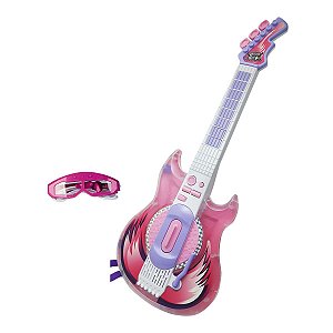 Guitarra Rock Star E Óculos-Microfone Rosa Zoop Toys ZP00756