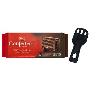 Chocolate Meio Amargo 1,050kg Confeiteiro Harald + Brinde