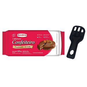 Chocolate Ao Leite 1,01kg Confeiteiro Mavalério + Brinde