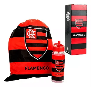 Garrafa Flamengo 450ml + Mochila Saco: Praticidade e Paixão Rubro-Negra