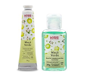 Kiss NY Kit Creme de Mãos + Álcool Gel - Maçã Verde