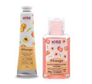 Kiss NY Kit Creme de Mãos + Álcool Gel - Pêssego