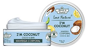 Flores e Vegetais Manteiga Corporal Coco e Lima 180g