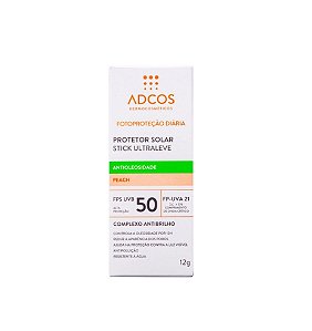 Adcos Fotoproteção - Protetor Solar Tonalizante FPS50 Base Stick Ultraleve Peach