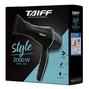 Taiff Secador PRO Style 2000W Preto c/ Azul Tiffany 127v