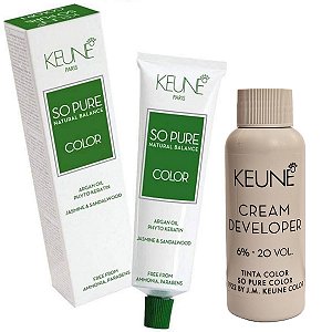 Keune So Pure Color 6.3 Louro Escuro Dourado + Developer 20vol