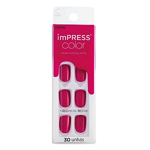 Kiss NY Impress Color Unhas Autocolantes Quadrado Curto - Orchid Festival