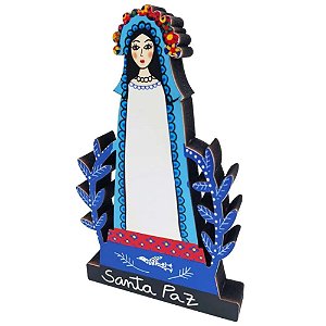 Aline Maia Escultura Santa Paz Em MDF 10cm