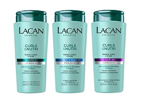 Lacan Curls e Nutri - Kit Shampoo Condicionador e Leave-in Modelador