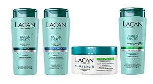 Lacan Curls e Nutri - Kit Shampoo Condicionador Máscara e Modelador de Cachos