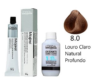 Loreal Majirel 8.0 Louro Claro Natural Profundo + Oxidante 20vol 75ml