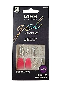 Kiss Unha Postiça Gel Fantasy Jelly Fun & Jelly Bailar FJ14B
