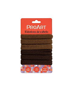 Pro Art Elásticos de Cabelo Marrom Poliéster 6un EC09