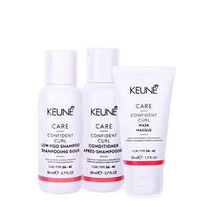Keune Confident Curl - Kit Shampoo Condicionador Máscara Mini