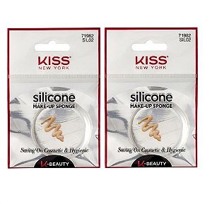 Kit 2 Esponjas de Maquiagem em Silicone Redonda Kiss NY