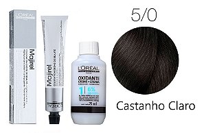 Majirel 5.0 Castanho Claro Natural Profundo + Oxidante 20vol 75ml