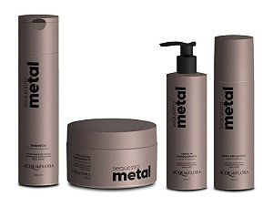 Acquaflora Sequestra Metal - Kit Shampoo Máscara Leave-in e Spray Pré Química