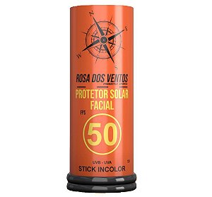 Protetor Solar Facial FPS50 Bastão Incolor Rosa dos Ventos