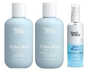 Magic Beauty Hydra Hero - Kit Shampoo Condicionador e Leave-in Aloe Water