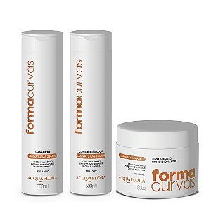 Acquaflora Forma Curvas - Kit Shampoo Condicionador e Máscara