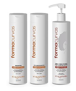 Acquaflora Forma Curvas - Kit Shampoo Condicionador e Modelador Crespos