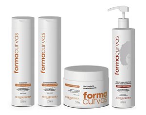 Acquaflora Forma Curvas - Kit Shampoo Condicionador Máscara e Modelador Crespos