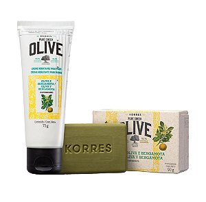 Korres Oliva e Bergamota - Kit Creme de Mãos + Sabonete Barra