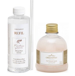 Greenswet Framboesa e Jasmim - Kit Refil Difusor + Refil Sabonete Líquido