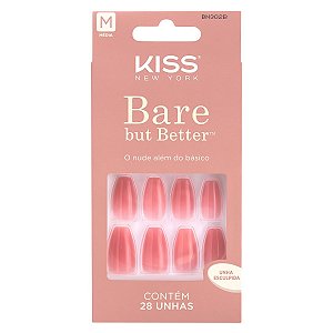 Kiss NY Unhas Postiças Bailarina Bare But Better - Nude Nude BN302B