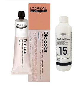 Loreal Dia Color 8.43 Louro Claro Acobreado Dourado + Creme Revelador 15vol 120ml