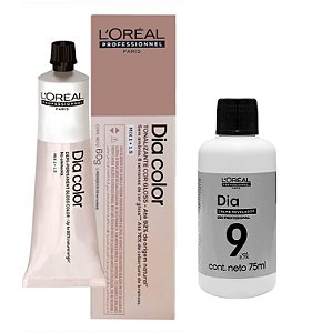 Loreal Dia Color 6.84 Louro Escuro Marrom Acobreado + Creme Revelador 9vol