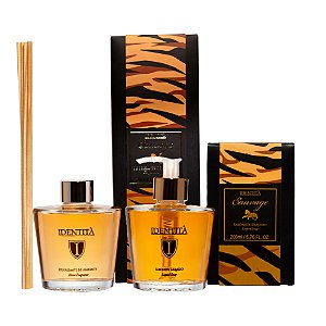 Identita Sauvage Onça - Kit  Difusor + Sabonete Líquido Vanilla, Apricot e Mandarina