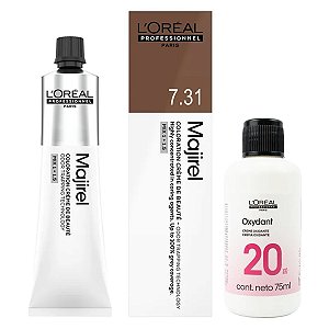 Loreal Majirel 7.31 Louro Bege Dourado + Oxidante 20vol 75ml