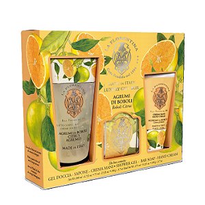 La Florentina Boboli Citrus - Kit Ritual Gel de Banho + Sabonete Barra + Creme de Mãos
