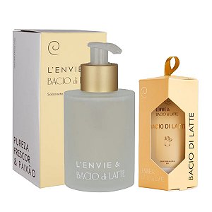 Lenvie Bacio Di Latte - Kit Sabonete Líquido e Creme de Mãos Bacio di Latte