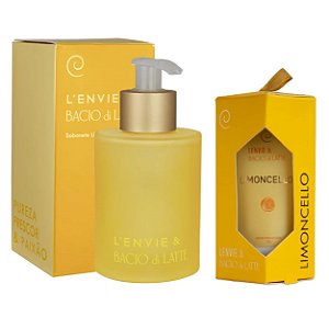 Lenvie Bacio Di Latte - Kit Sabonete Líquido e Creme de Mãos Limoncello