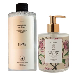Lenvie Magnólia Pacífica - Kit Sabonete Líquido e Refil