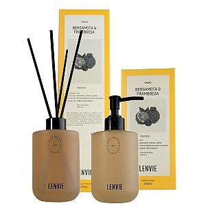 Lenvie Urban Kit Difusor e Sab Líquido Bergamota e Framboesa