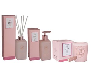 Lenvie Sunset Rose - Kit Difusor de Ambiente Sabonete Líquido e Vela