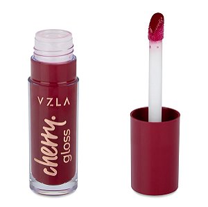 Vizzela Cherry Gloss com Chaveiro Vermelho Cereja Translúcid