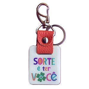 Chaveiro Couro Resinado Sorte 6035