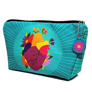 Necessaire de Tecido Estampado Coração Artéria 9197