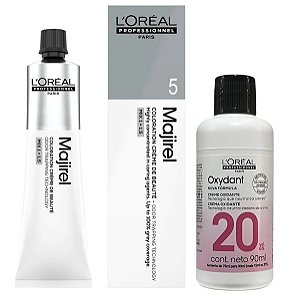 Loreal Majirel 5 Castanho Claro 60g + Oxidante 20vol 90ml